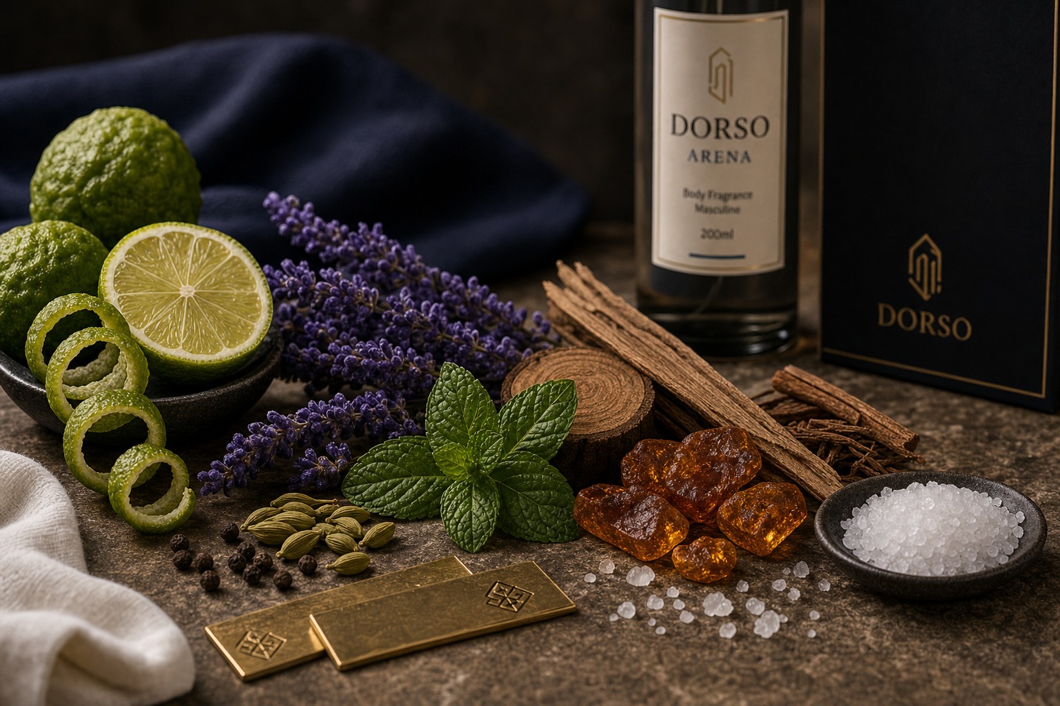 Ingredientes e notas olfativas da coleção DORSO